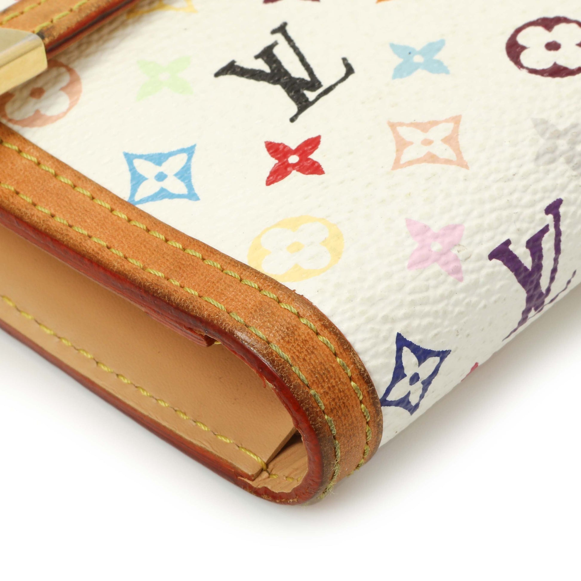 Exclusive Louis Vuitton White Monogram Multicolor Porte Tresor International Wallet — Top View