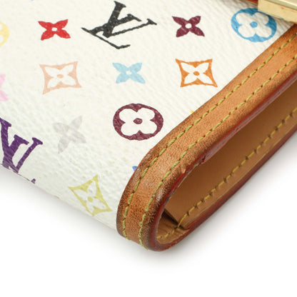 Exclusive Louis Vuitton White Monogram Multicolor Porte Tresor International Wallet — Detail View