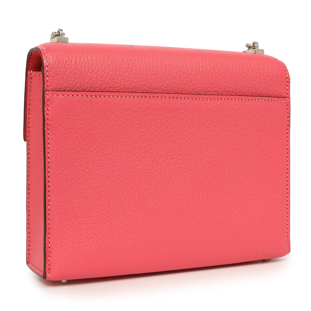 Exclusive Hermes Rose Azalee Chevre Mysore Mini Verrou Chaine — Side View