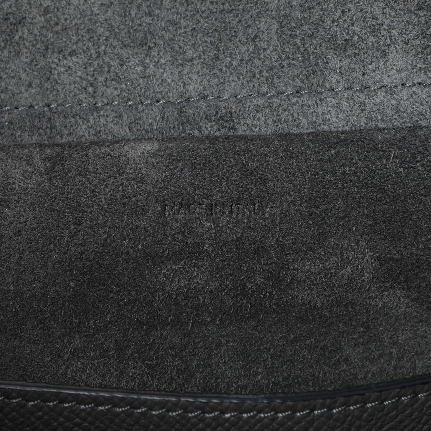 Exclusive Celine Grey Grained Calfskin Micro Belt Bag — Lifestyle View