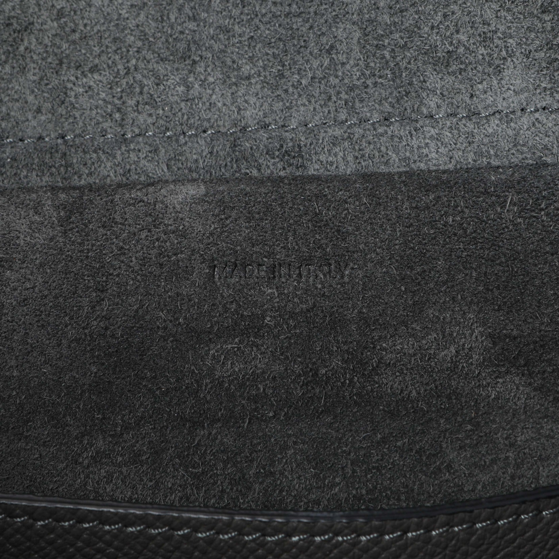 Exclusive Celine Grey Grained Calfskin Micro Belt Bag — Lifestyle View
