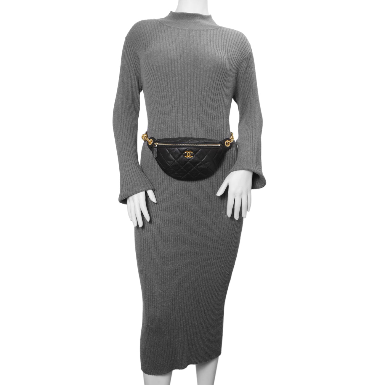 Exclusive Chanel Black Quilted Caviar Sweetheart Bum Bag — Alternate View 7