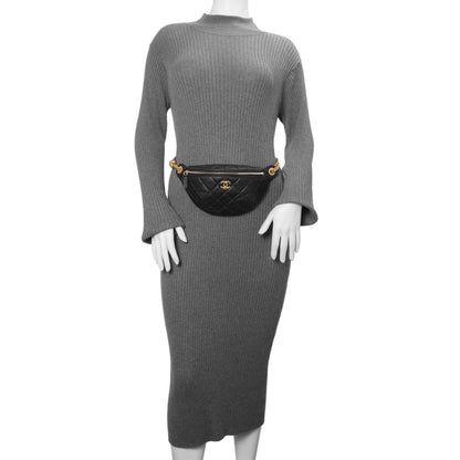 Exclusive Chanel Black Quilted Caviar Sweetheart Bum Bag — Alternate View 7