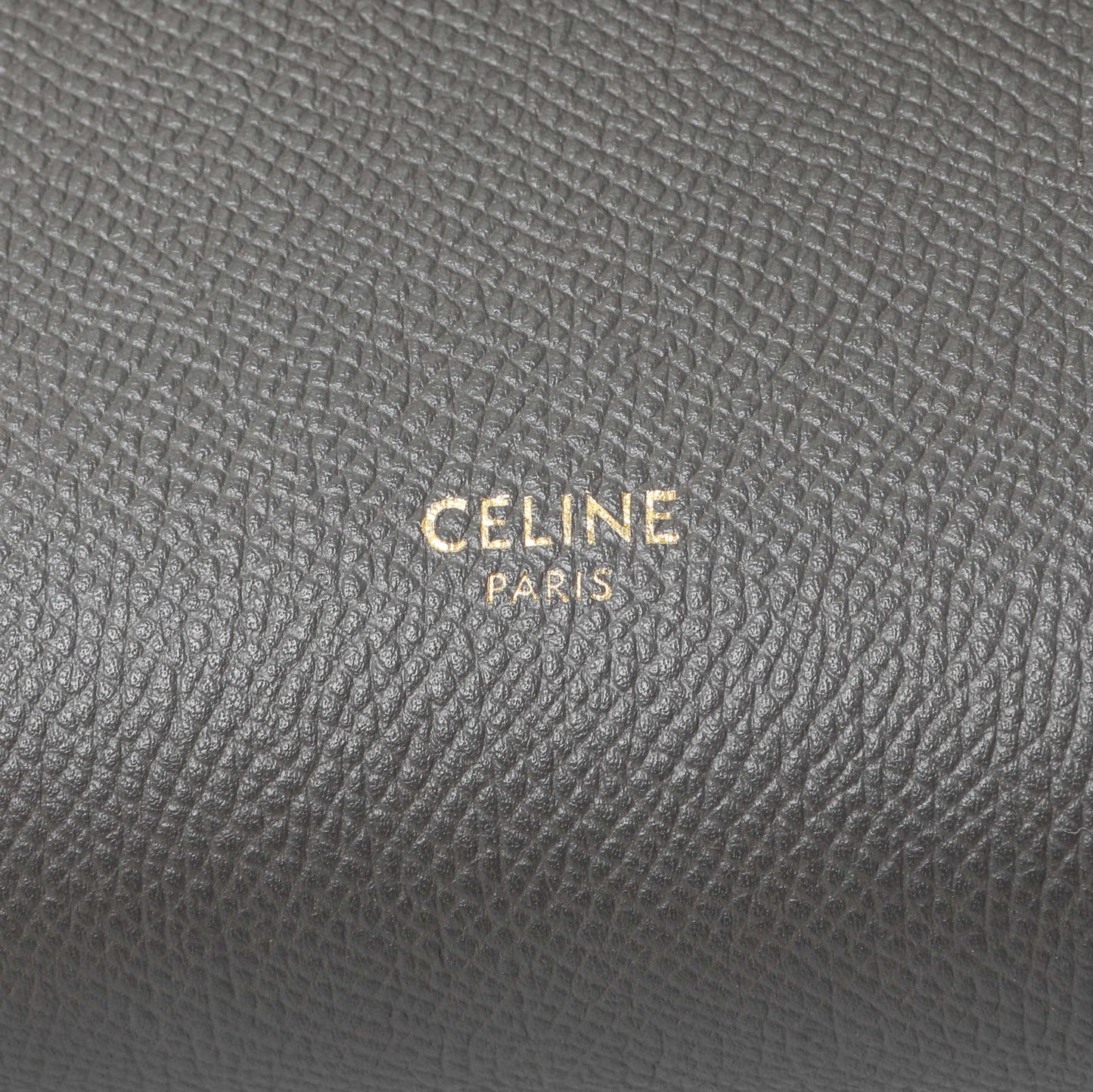 Exclusive Celine Grey Grained Calfskin Micro Belt Bag — Detail View