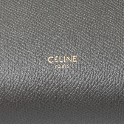 Exclusive Celine Grey Grained Calfskin Micro Belt Bag — Detail View