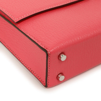 Exclusive Hermes Rose Azalee Chevre Mysore Mini Verrou Chaine — Top View