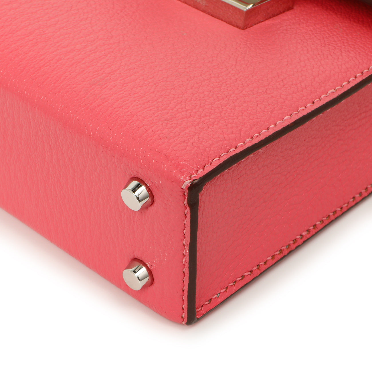 Exclusive Hermes Rose Azalee Chevre Mysore Mini Verrou Chaine — Detail View