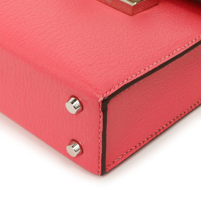 Exclusive Hermes Rose Azalee Chevre Mysore Mini Verrou Chaine — Detail View