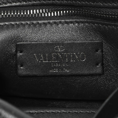 Exclusive Valentino Black Nappa Monochrome Medium Roman Stud Shoulder Bag — Alternate View 9