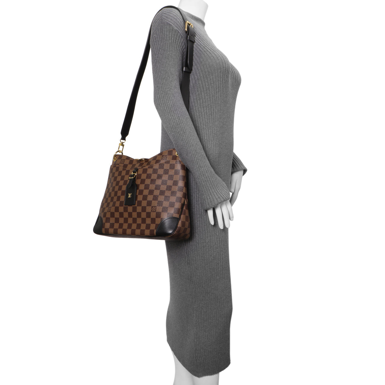 Exclusive Louis Vuitton Damier Ebene Black Odeon MM — Lifestyle View