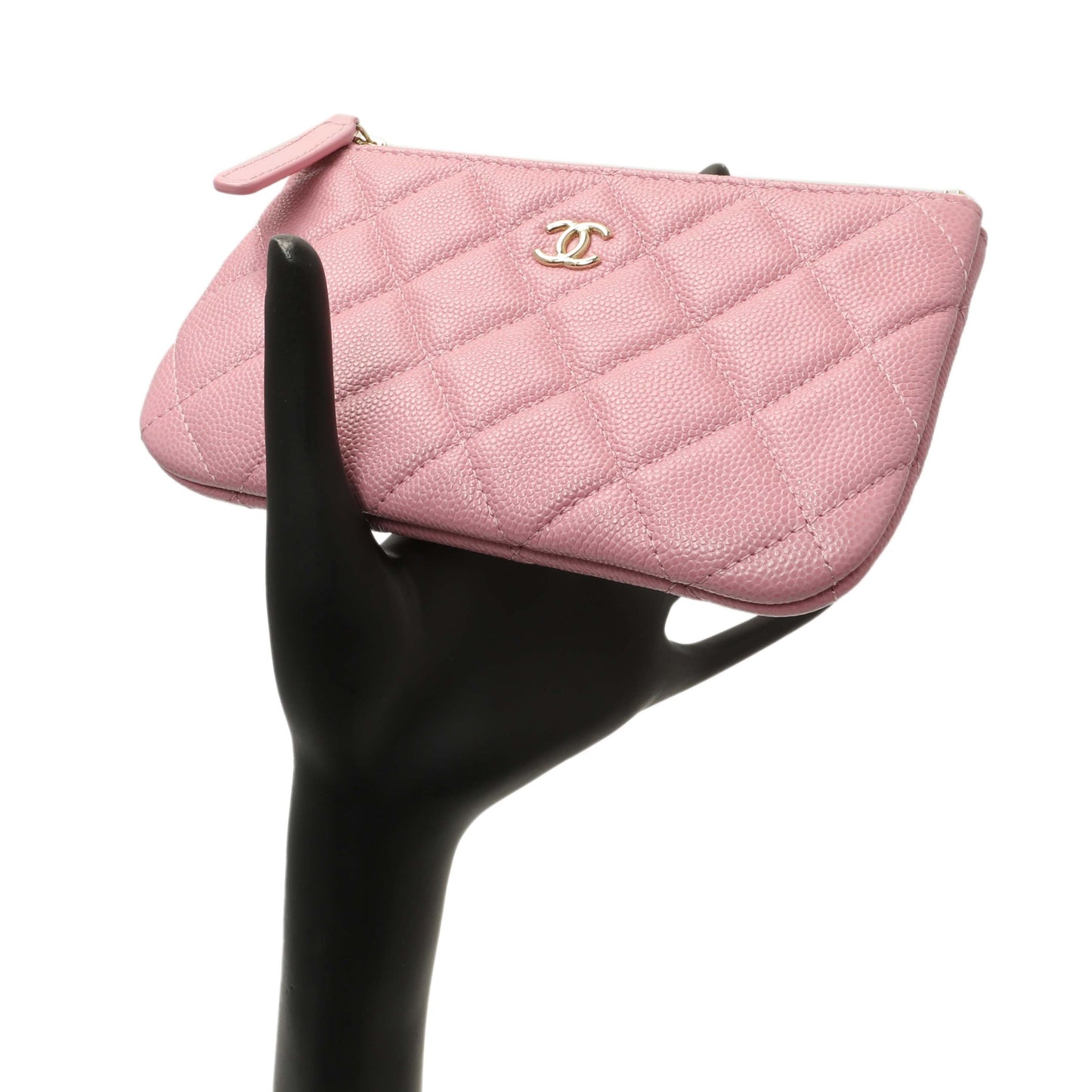 Exclusive Chanel Pink Quilted Caviar Small Cosmetic Case — Alternate View 7