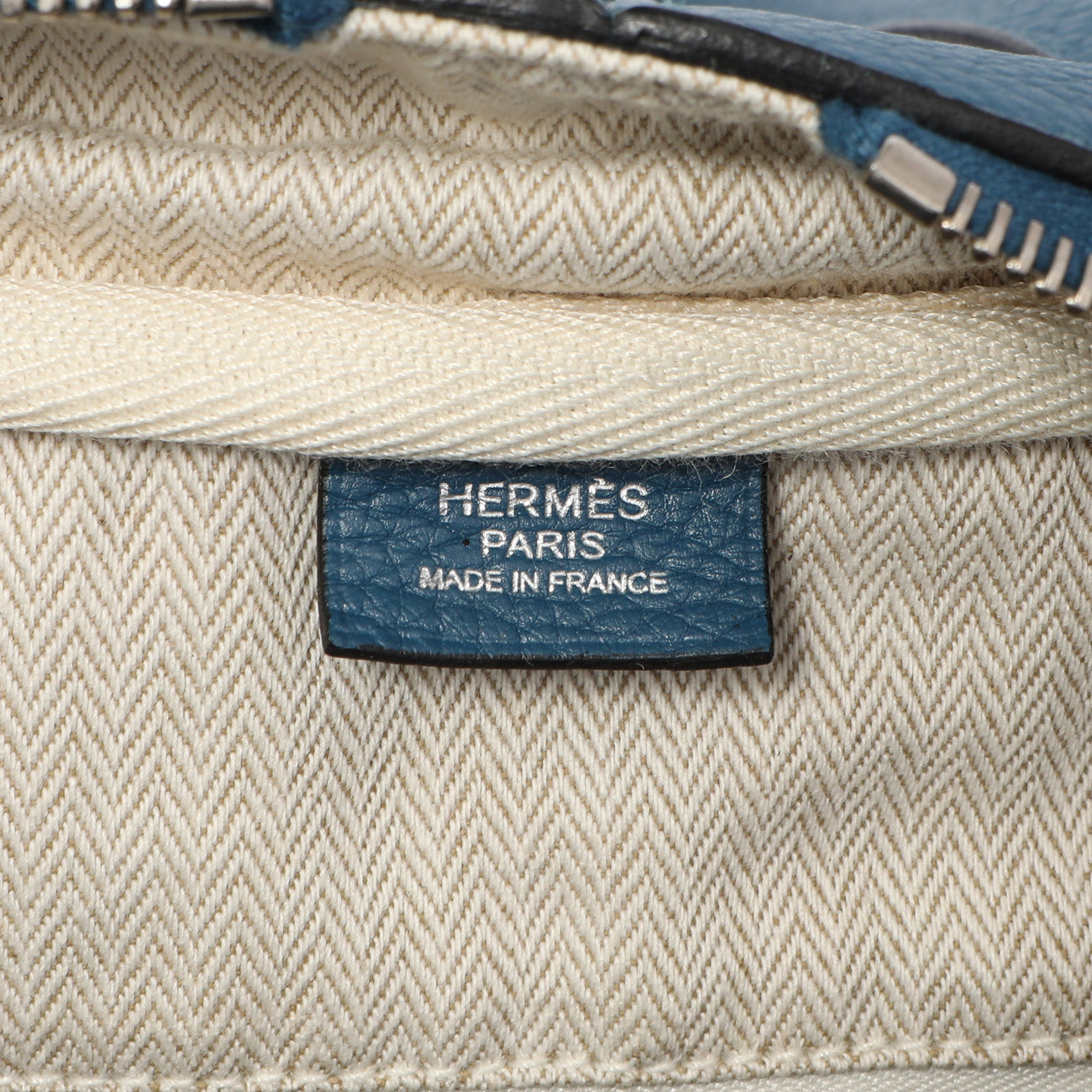Exclusive Hermes Cobalt Clemence Victoria II 35 — Detail View
