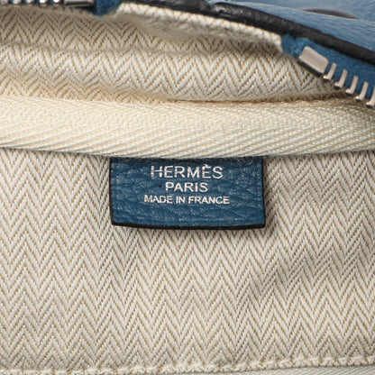 Exclusive Hermes Cobalt Clemence Victoria II 35 — Detail View