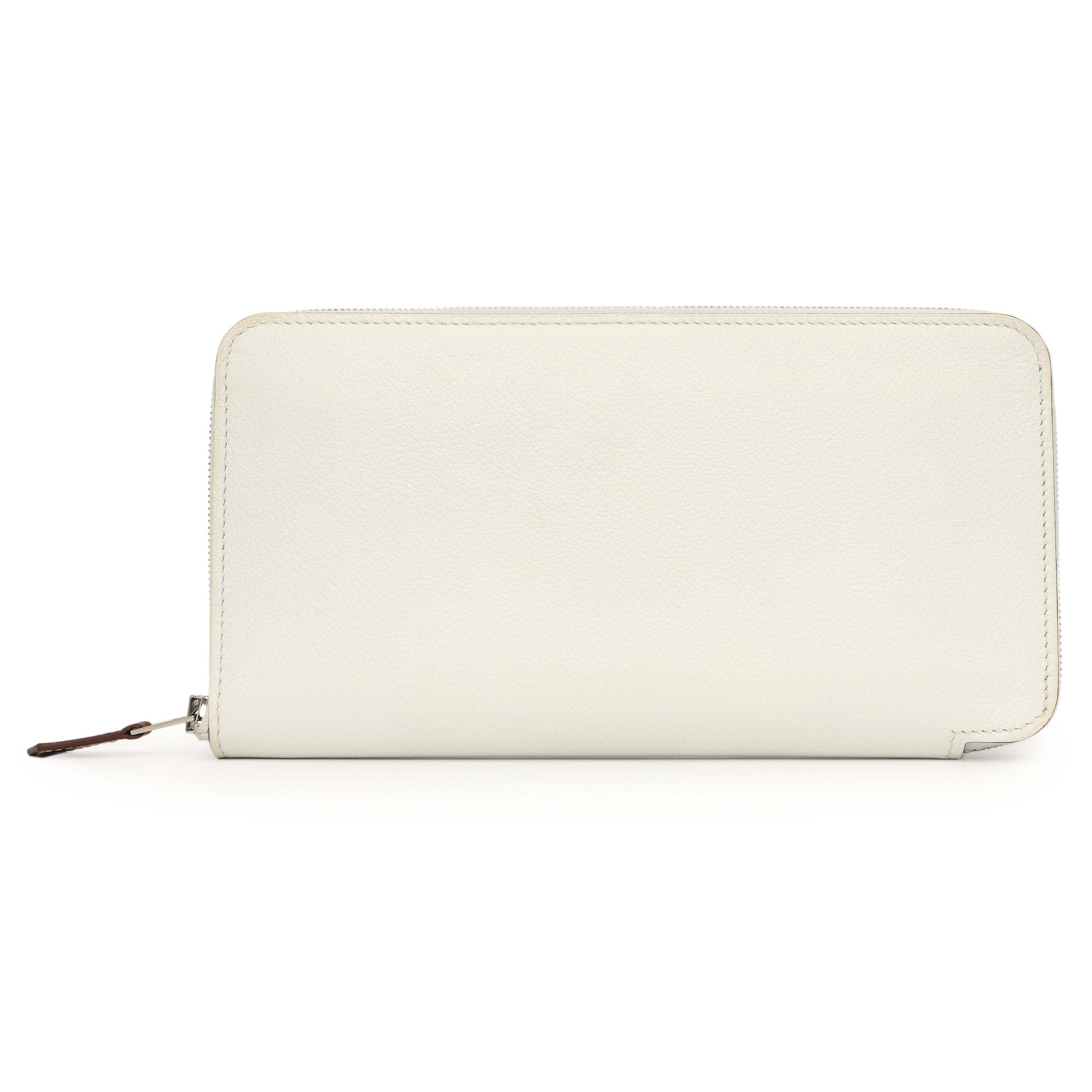 Exclusive Hermes New White Evercolor Silk'in Long Wallet — Front View