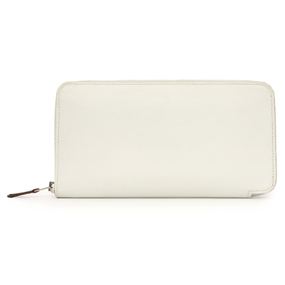 Exclusive Hermes New White Evercolor Silk'in Long Wallet — Front View