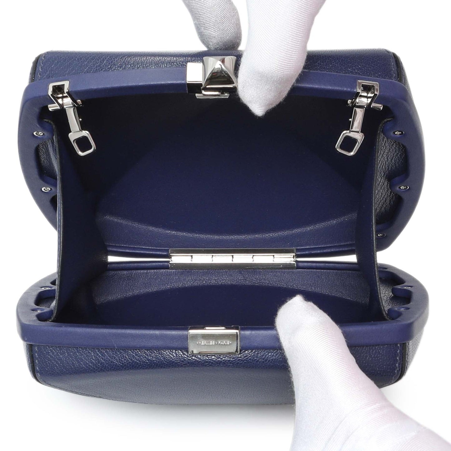 Exclusive Hermes Purple Clou Medor Clutch — Top View