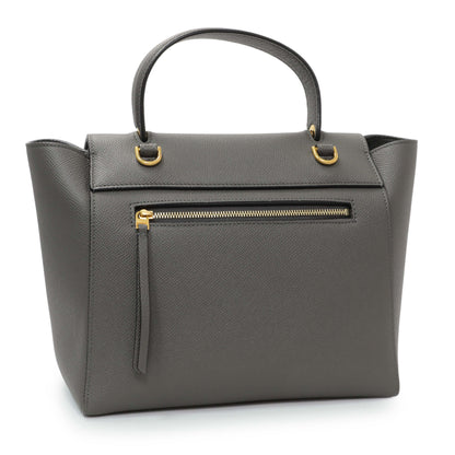 Exclusive Celine Grey Grained Calfskin Micro Belt Bag — Side View