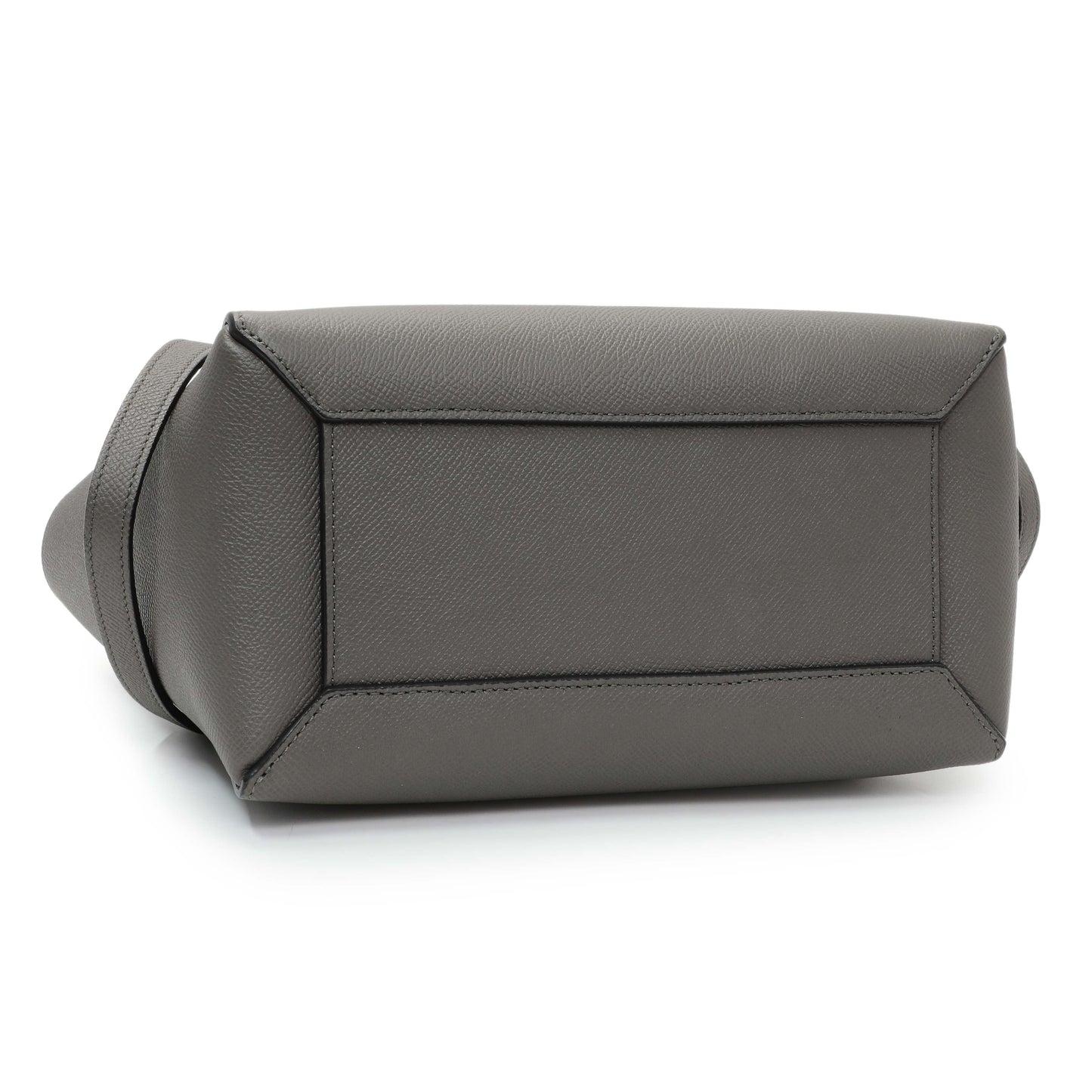 Exclusive Celine Grey Grained Calfskin Micro Belt Bag — Back View