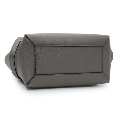 Exclusive Celine Grey Grained Calfskin Micro Belt Bag — Back View