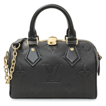 Exclusive Louis Vuitton Black Empreinte Monogram Giant Speedy Bandouliere 20 — Front View