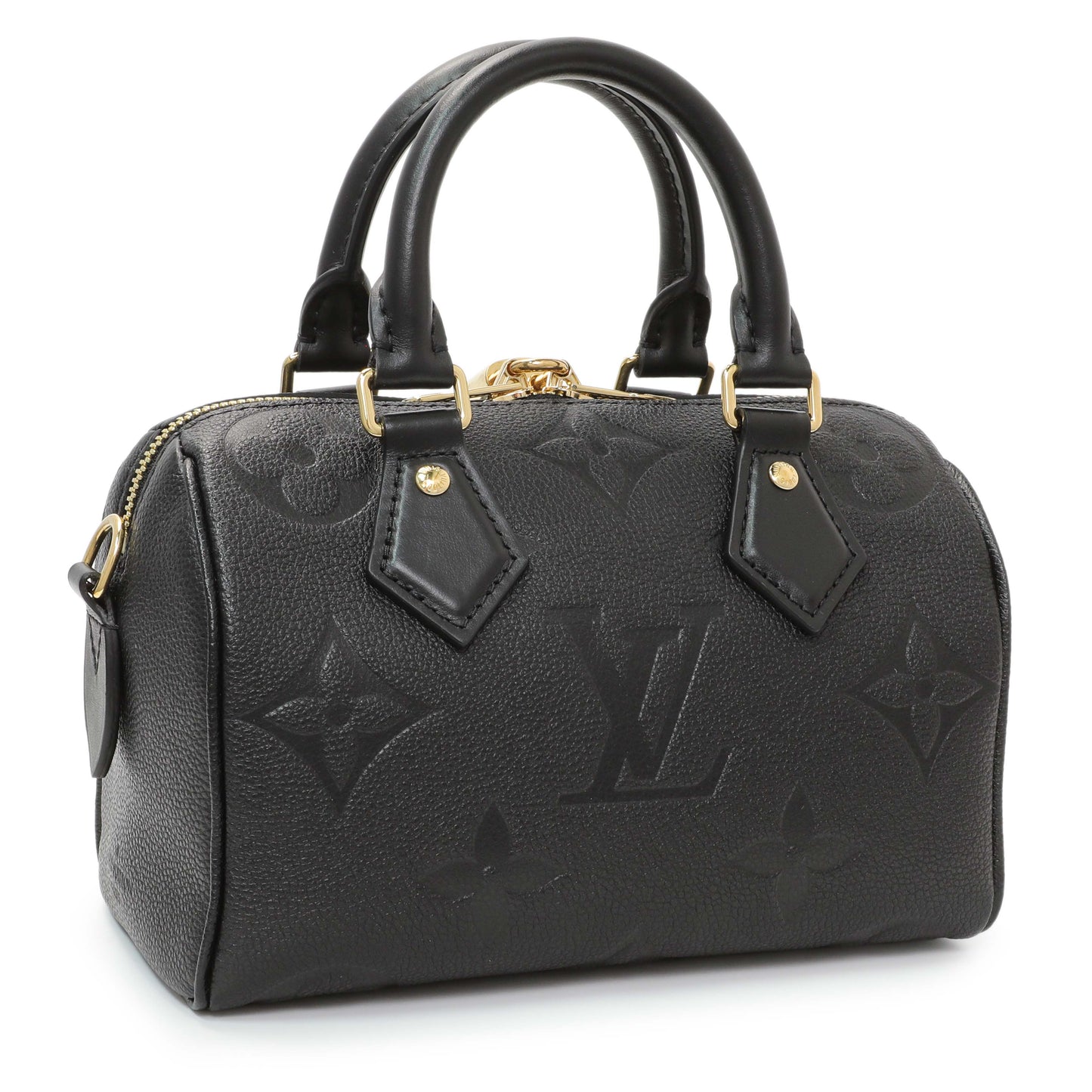 Exclusive Louis Vuitton Black Empreinte Monogram Giant Speedy Bandouliere 20 — Side View