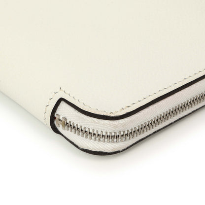 Exclusive Hermes New White Evercolor Silk'in Long Wallet — Detail View