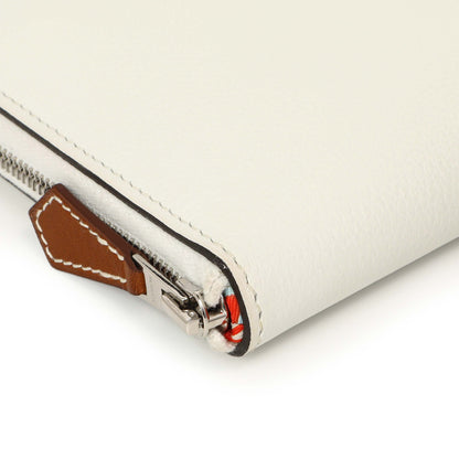 Exclusive Hermes New White Evercolor Silk'in Long Wallet — Lifestyle View