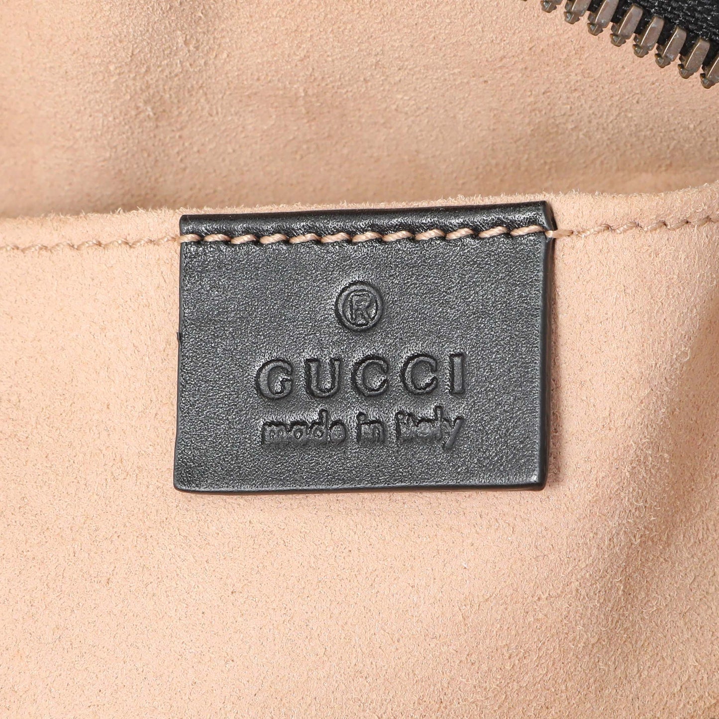 Exclusive Gucci Black Calfskin Matelasse GG Marmont Belt Bag — Detail View