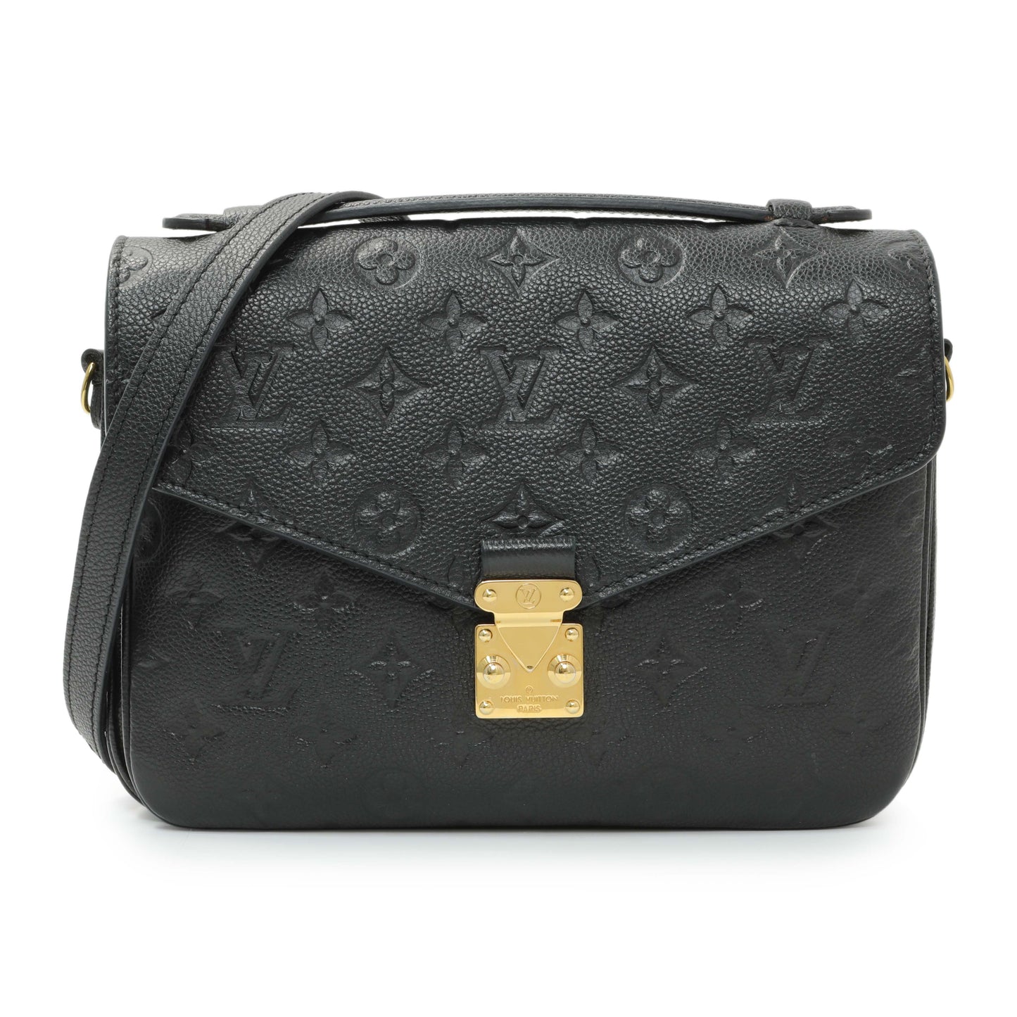 Exclusive Louis Vuitton Black Empreinte Pochette Metis — Front View