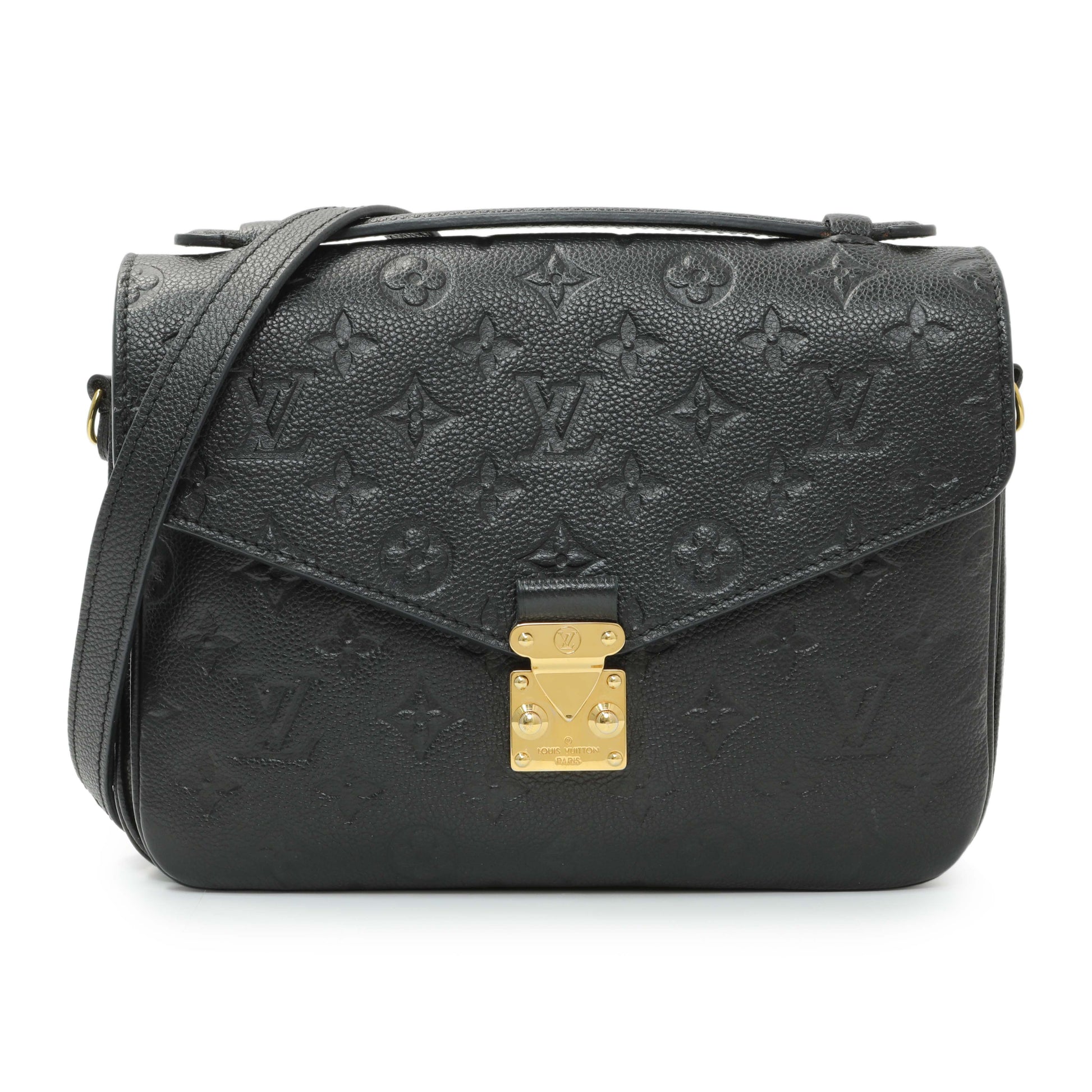 Exclusive Louis Vuitton Black Empreinte Pochette Metis — Front View