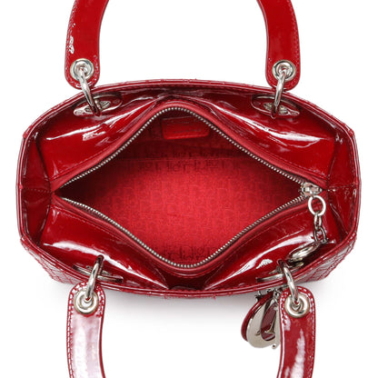 Exclusive Christian Dior Red Patent Cannage Medium Lady Dior — Top View