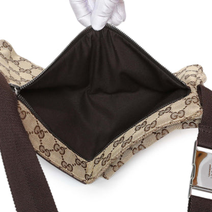Exclusive Gucci Monogram Double Pocket Belt Bag — Top View