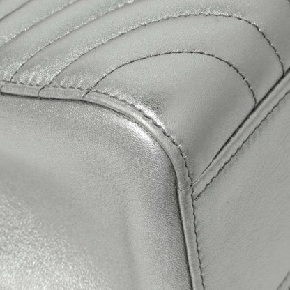 Exclusive Prada Silver Calfskin Diagramme Flap Bag — Top View