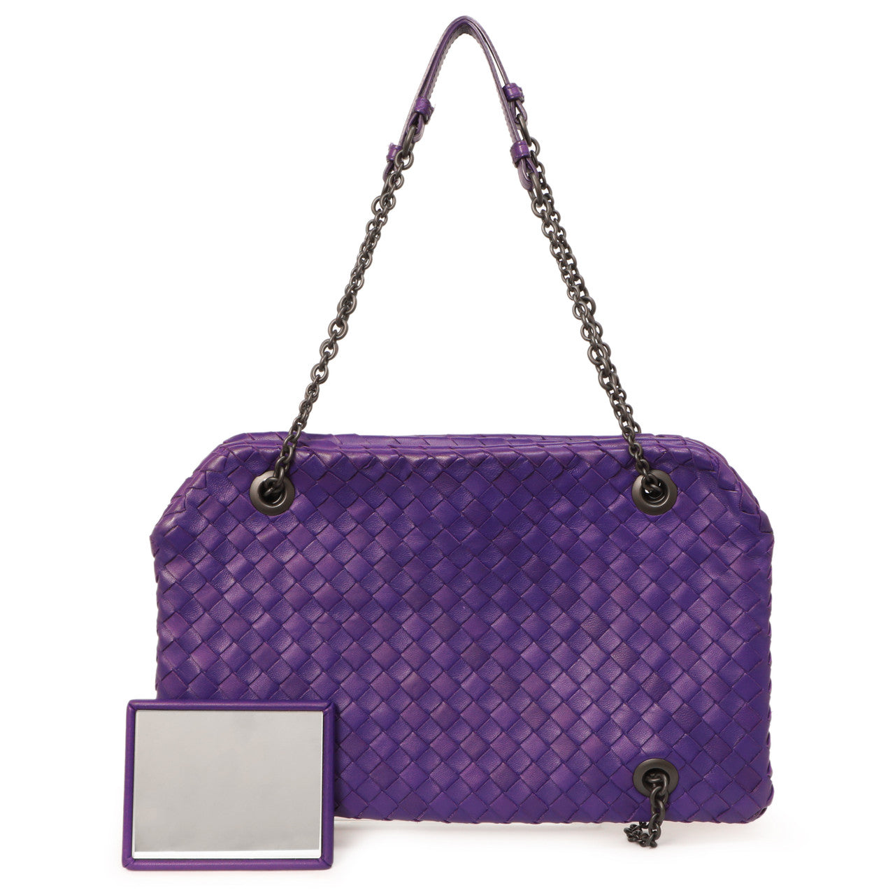 Exclusive Bottega Veneta Purple Nappa Intrecciato Duo — Front View