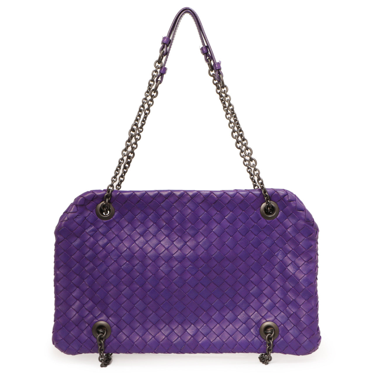 Exclusive Bottega Veneta Purple Nappa Intrecciato Duo — Side View