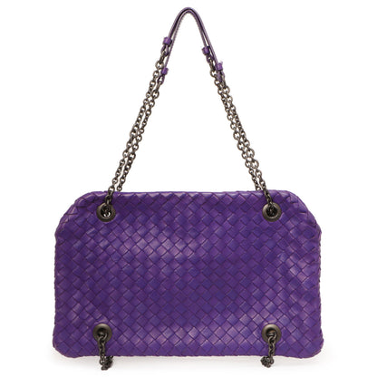 Exclusive Bottega Veneta Purple Nappa Intrecciato Duo — Side View