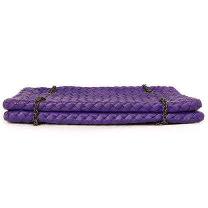 Exclusive Bottega Veneta Purple Nappa Intrecciato Duo — Back View