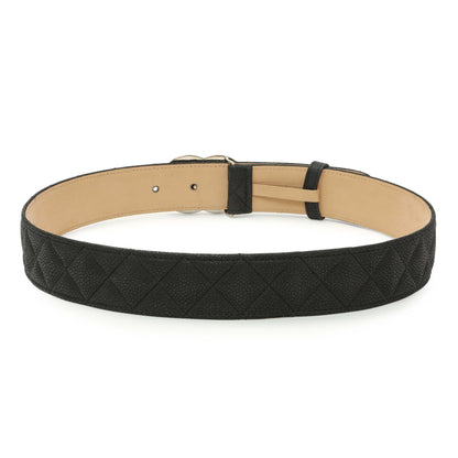 Exclusive Chanel Black Quilted Caviar CC Belt — Side View