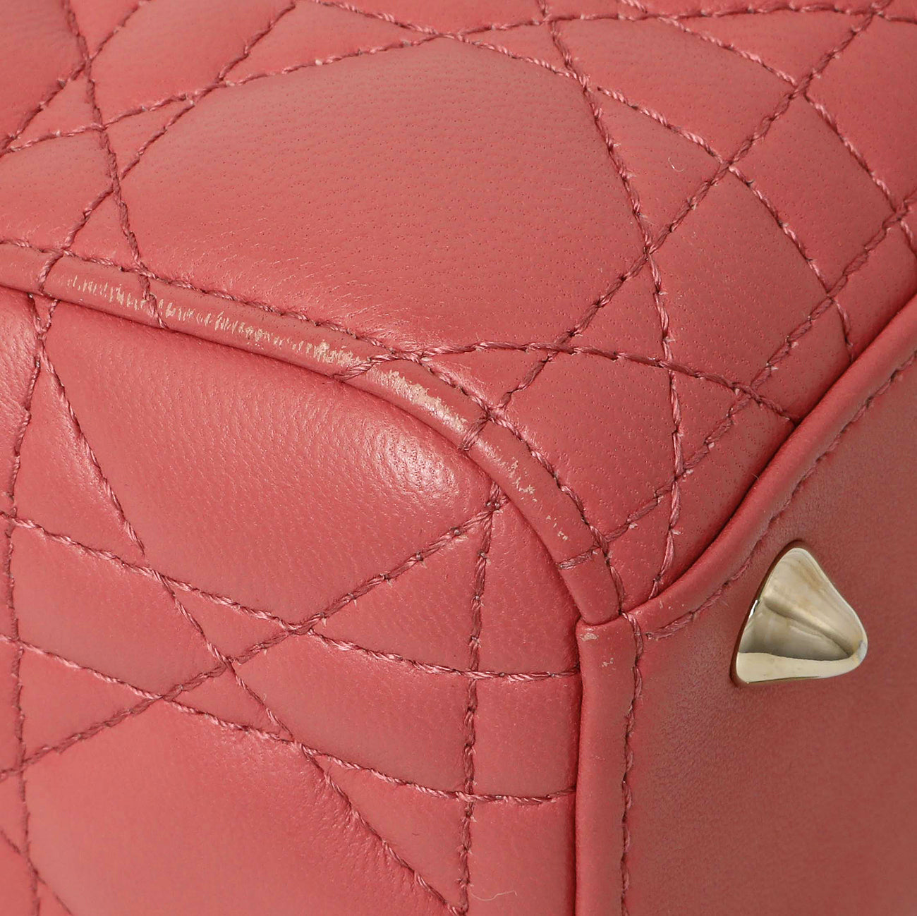 Exclusive Christian Dior Pink Lambskin Cannage Small My ABCDior Lady Dior — Top View