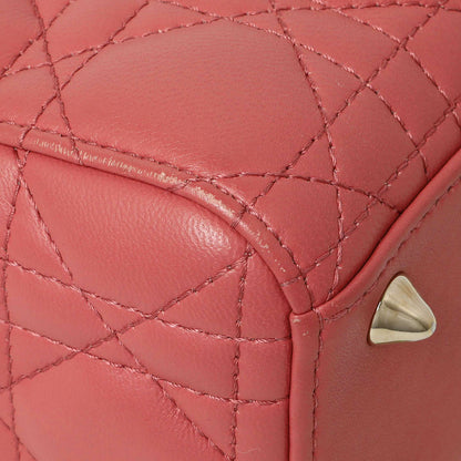 Exclusive Christian Dior Pink Lambskin Cannage Small My ABCDior Lady Dior — Top View