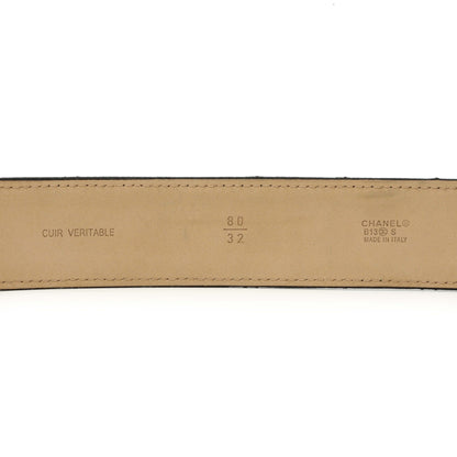 Exclusive Chanel Black Quilted Caviar CC Belt — Top View