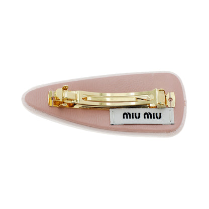 Exclusive Miu Miu Pink Satin Hair Clip — Side View