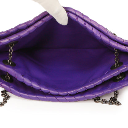 Exclusive Bottega Veneta Purple Nappa Intrecciato Duo — Lifestyle View