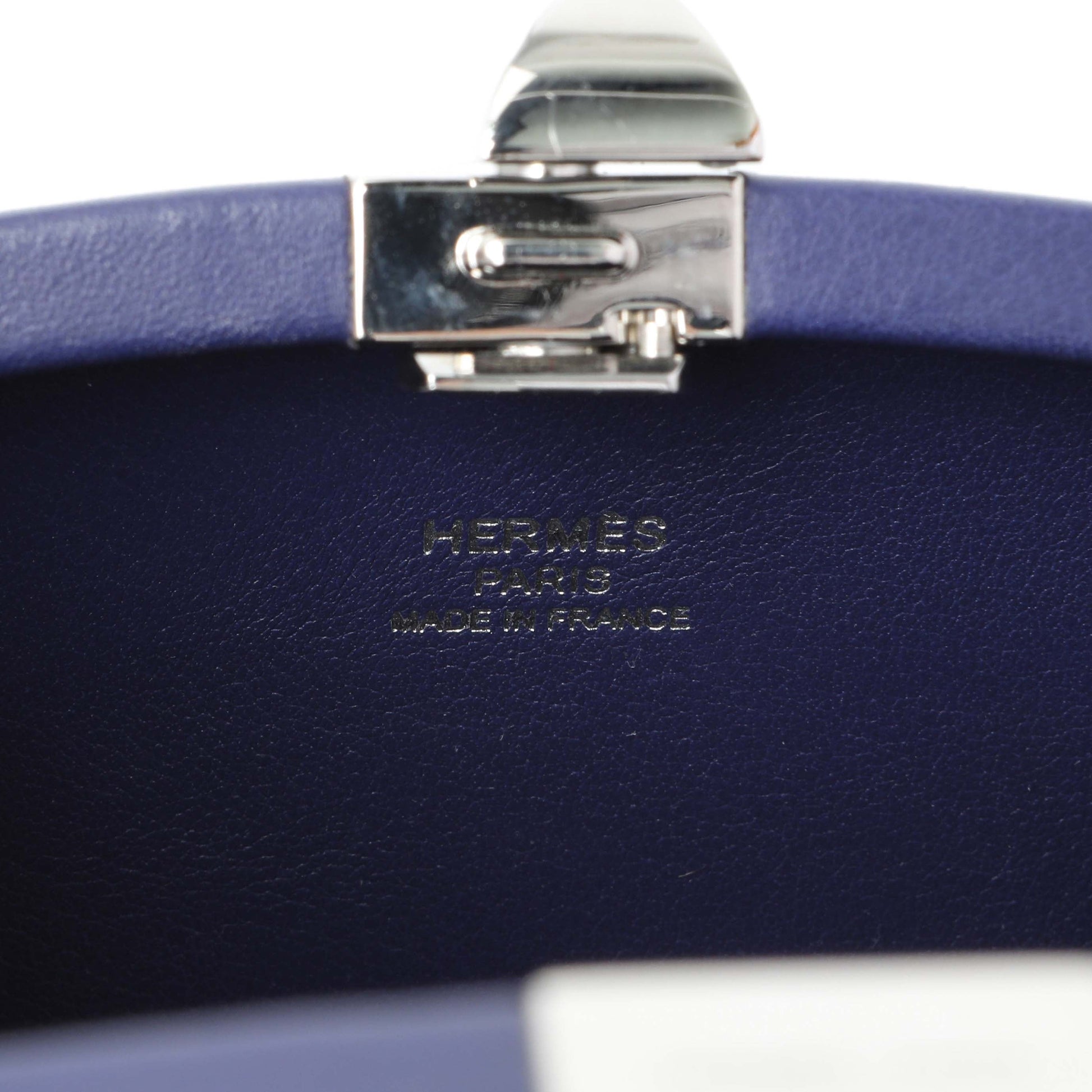 Exclusive Hermes Purple Clou Medor Clutch — Detail View