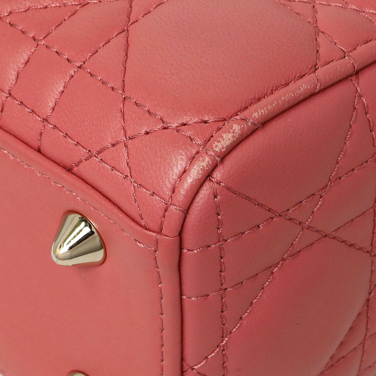 Exclusive Christian Dior Pink Lambskin Cannage Small My ABCDior Lady Dior — Detail View
