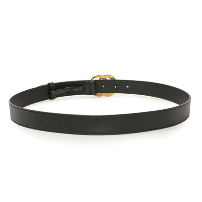 Exclusive Gucci Black Calfskin Double G 30mm Belt — Side View