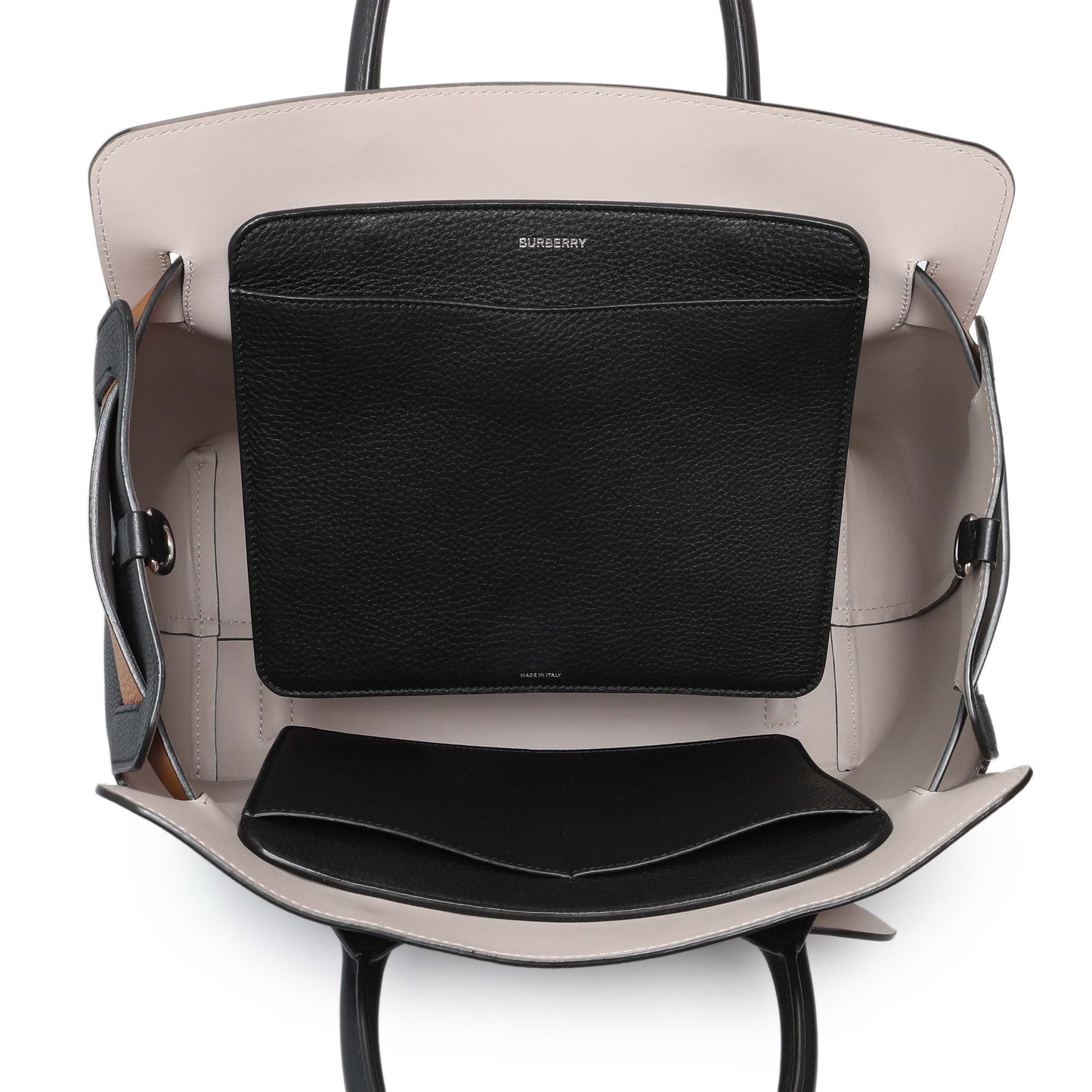 Exclusive Burberry Black Calfskin Triple Stud Large Belt Tote — Alternate View 8