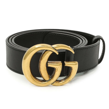 Exclusive Gucci Black Calfskin Double G 30mm Belt — Back View