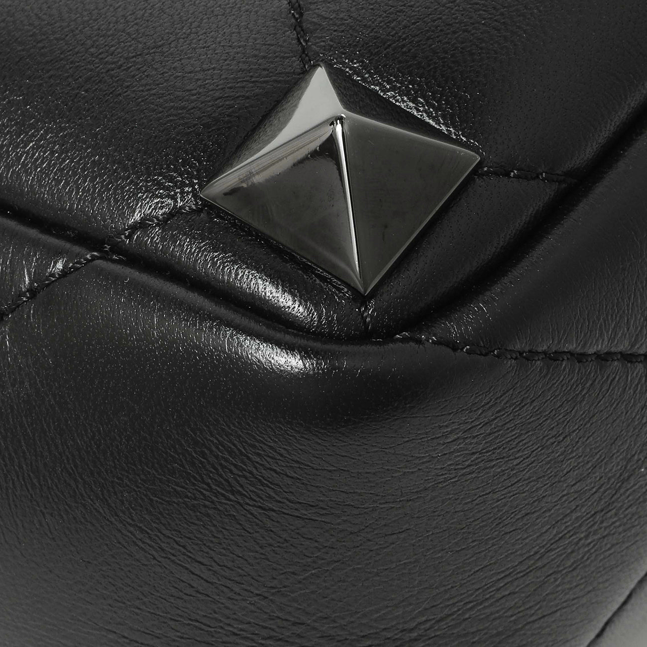 Exclusive Valentino Black Nappa Monochrome Medium Roman Stud Shoulder Bag — Lifestyle View