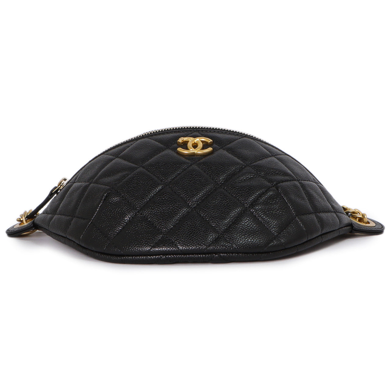 Exclusive Chanel Black Quilted Caviar Sweetheart Bum Bag — Back View